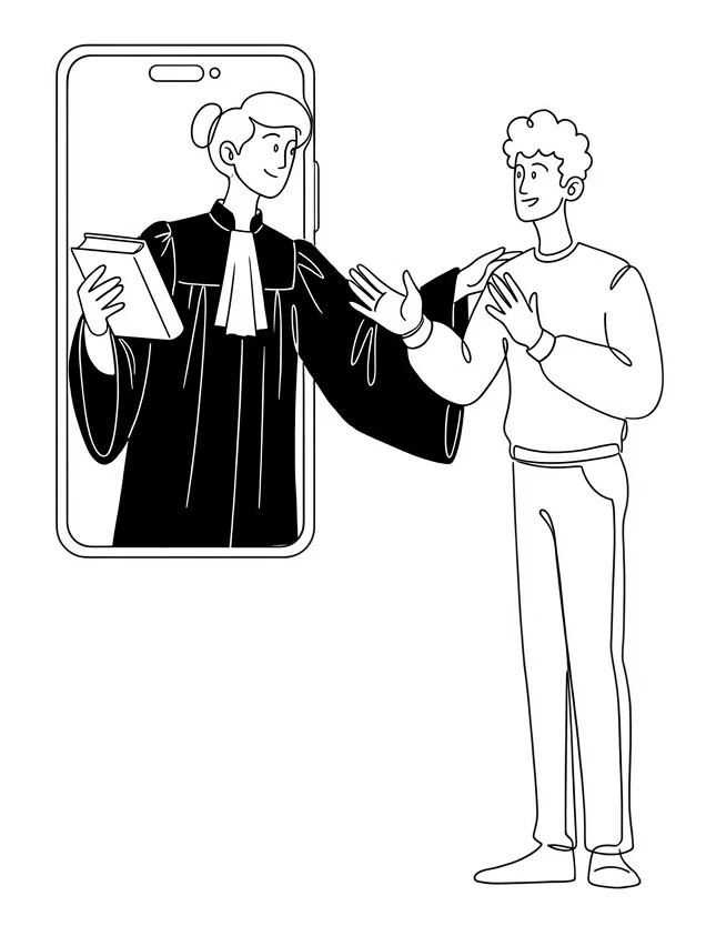 avocate et client – illustration